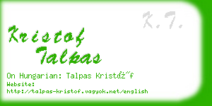 kristof talpas business card